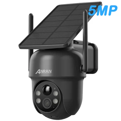 ANRAN 5MP Wireless Pan/Tilt Solar Securty Camera Outdoor Wifi6 2 Way Audio IP65