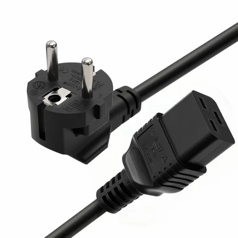 Europe Schuko Plug CEE 77 16A 250V to IEC 60320 C19 Power Cord Cable 6 Ft