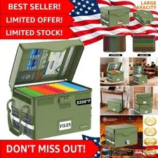 Heat Insulated Portable Fireproof File Organizer with Multiple Storage Pockets