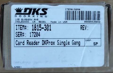 DOOR KING Item # 1815-301 SER 12620 CARD READER DK Prox