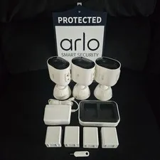 Arlo Pro 5S 2K Indoor/Outdoor Wire Free 3 camera Security Bundle
