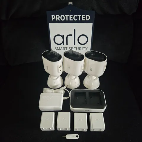 Arlo Pro 5S 2K Indoor/Outdoor Wire Free 3 camera Security Bundle