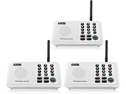 Wuloo WL666 Wireless Intercoms 1 Mile 10 Channel 3 Code System 3 Pack