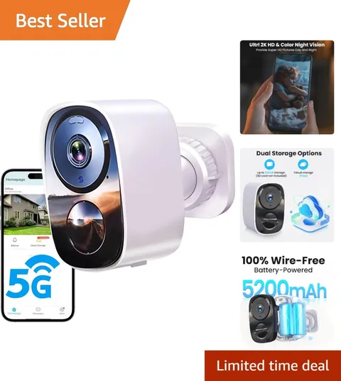 Upgraded 2026 Outdoor Surveillance Camera - AI Motion Detection & Night Vision