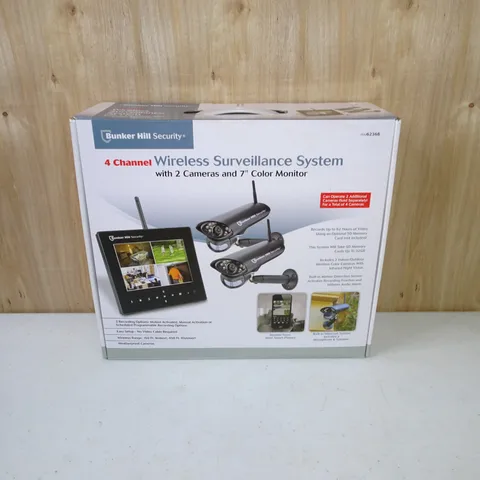 Bunker Hill Security 62368 Wireless Surveillance System 2 Camera + Monitor NEW