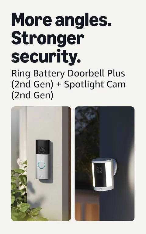 Battery Doorbell plus (Newest Model), Nickel Silver with Spotlight Cam, Battery