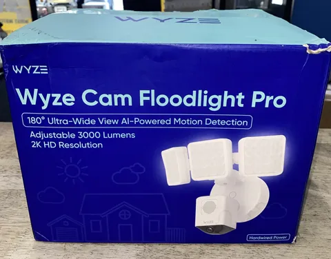 WYZE Outdoor Floodlight Security Camera Pro 2.5K HD 3K Lumen LED 180°