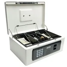 Cash box Hand-held safe Tenki-keyless PIN type Emergency unlock key with battery