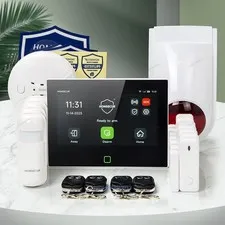 HOMSECUR Wireless WIFI 4G SMS Autodial Home House Alarm System+4*PIR+Door Sensor
