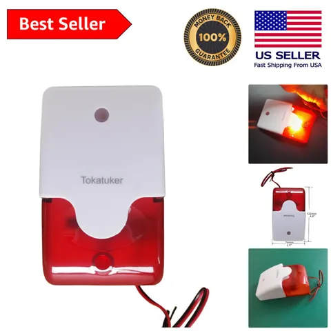 Durable DC9-12V Strobe Siren with Flashing Red Light for Effective Alarms