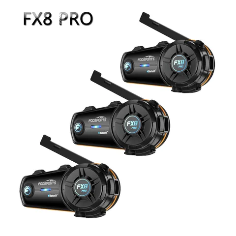 Fodsports FX8 Pro Motorcycle Intercom Bluetooth Helmet Headset BT Interphone APP