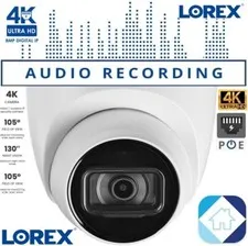 🔥 Lorex E841CD-E 4K Ultra HD Security IP Audio Recording Dome Camera 130ft 🔥