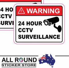 12 pack X Warning Stickers Security camera surveillance warning-CCTV