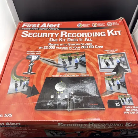 First Alert Security Recording Kit Model 575 Video Recorder Camera Boxed