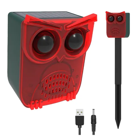 HULPPRE Solar Outdoor Motion Sensor Alarm,13 Sounds,130db Medium, Red