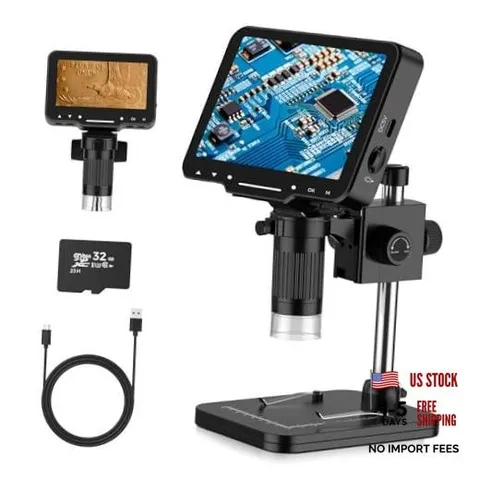 Digital Microscope for Coins with Light HD Screen | 4.3 Inch Bright black