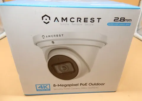 AMCREST Ultra HD 4K (8MP) Outdoor Security IP Turret PoE Camera with box 2.8mm