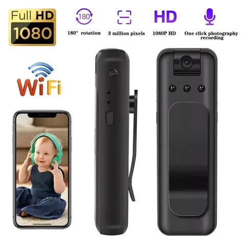 Wifi Body Camera Portable Video Recorder HD Night Vision Security Small Cam.