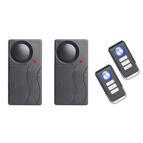 Lancoon 2 Packs Anti-Theft Vibration Alarm 110Db Loud Sensitivity Adjustable