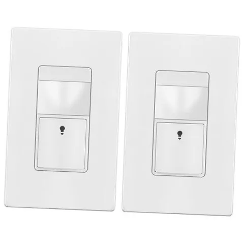 Motion Sensor Light Switch, No Neutral Required | 2 Pack White