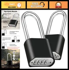 2pcs Heavy Duty 4-Digit Combination Lock, Waterproof Padlock for Gates, Fences,