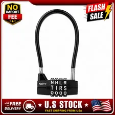 4 Word Combination Padlock Resettable Cable Lock for Gate Fence Cabinet Refriger