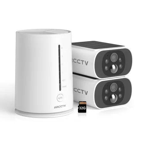 4MP Security Camera System Solar Powered Wireless Color Night Vision 2-Way Audio