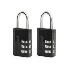 Master Lock Black Combination Padlock, Indoor Gym Locker 2 Pack,