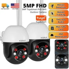 2‑Pack 8MP 4K WiFi Surveillance IP Cam Night Vision Two‑Way Audio Outdoor Home