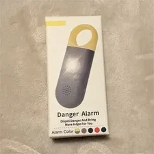 130dB Personal Attack Alarm Keyring with Flash Light, Gray/Yellow, Portable