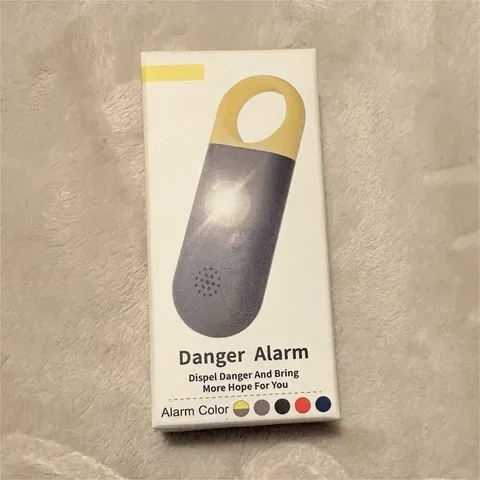 130dB Personal Attack Alarm Keyring with Flash Light, Gray/Yellow, Portable