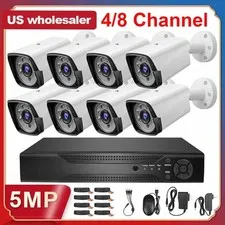 4/8 Channel Outdoor CCTV Security Camera Wired Night Vision Surveillance System