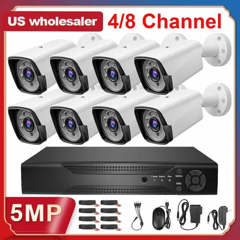 4/8 Channel Outdoor CCTV Security Camera Wired Night Vision Surveillance System