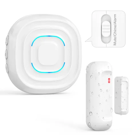 SanJie Door Chime When Opens,Door Entry 1 Sensor + 1 Receiver, White