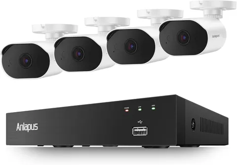 3K Lite 8CH Security Camera System 4X 1080P Wired Cams No HDD Human