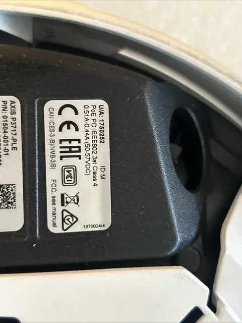 Axis AXIS P3735-PLE IP PoE Network Surveillance Camera Missing Metal Mount