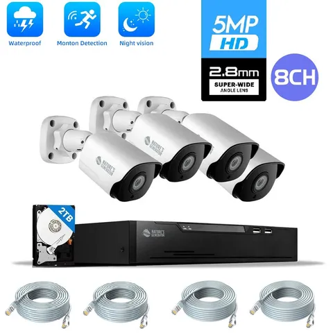 Nature's Generator Powerhouse 4 Camera System - POE NVR - 5MP - 2TB - NGPHSCS