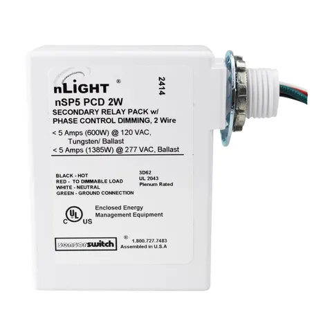 Sensor Switch nSP5-PCD-2w nLight Secondary Relay Pack Phase Control Dimming...