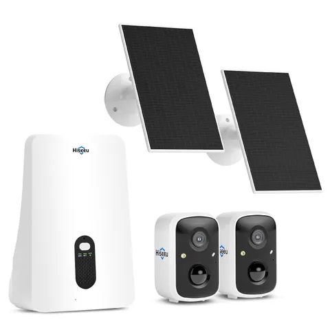 Hiseeu Security Cameras Wireless Outdoor, 2 Cam-Kit, Expandable to 2 Cam Kit