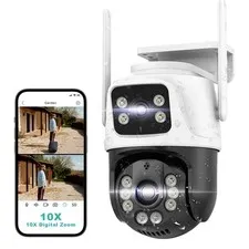 Outside Wireless 2.4G WiFi Home Indoor Cameras Dual Lens Linkage 360°View 4MP...