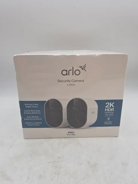 Arlo Pro Security Camera 2K HDR 6th Gen - 2 Cam White *NEW SEALED*