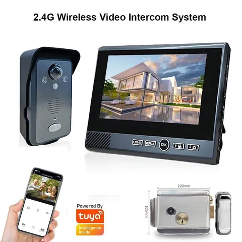 1080P Wireless Video Intercom, No-Drill, Motion Detection, Long Standby,Doorbell
