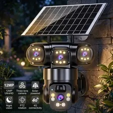 12MP Solar Wireless Camera Pan/Tilt WiFi Battery Security Camera Outdoor CCTV