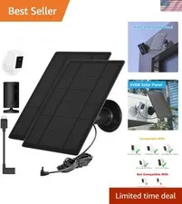 Durable Ring Camera Solar Power Solution - 2-Pack with Easy Installation Bracket
