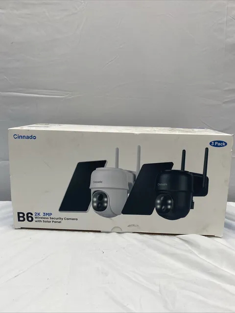 NEW Cinnado B6 2K 3MP Wireless Security Camera With Solar Panel 3 Pack