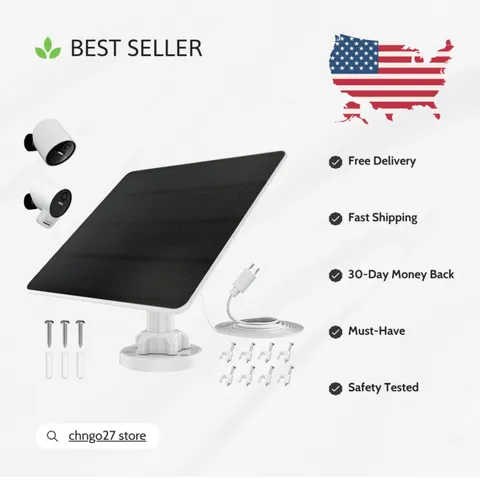 Reliable 5W Solar Panel for SimpliSafe Camera - Weatherproof Energy Solution