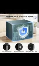Safe Box W/ Key Lock Steel Security Lock Box 0.23 Cubic Feet 9.06" W x 6.69" D x