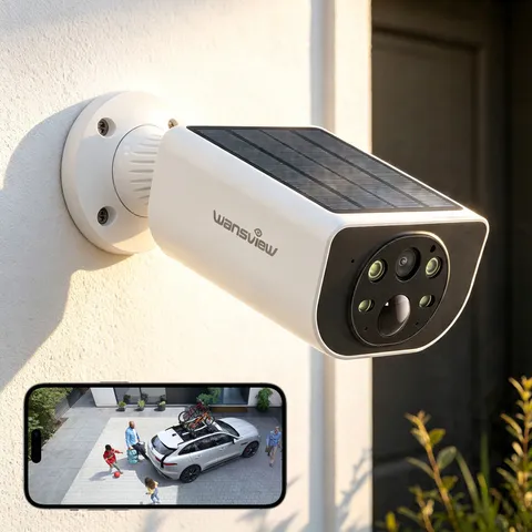 Wansview S1 Wireless Solar Security Camera Outdoor 2K Home WiFi Human Detection