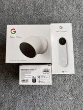 Google Outdoor camera with power supply & Google Doorbell camera
