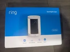 Ring Spotlight Cam 2nd Gen Battery Outdoor Security Camera (White)